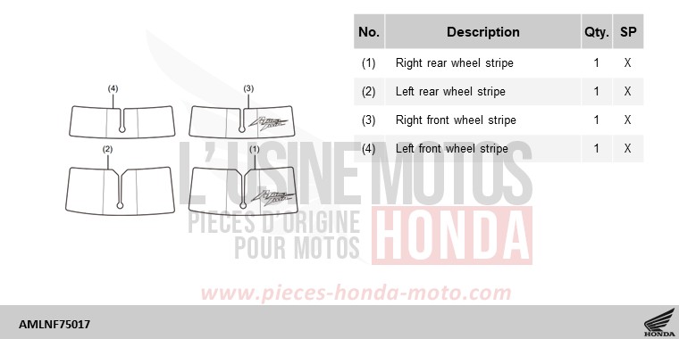 KIT,WHEEL STRIPE *RED1* de Africa Twin DCT PEARL GLARE WHITE (NHB53H) 2024
